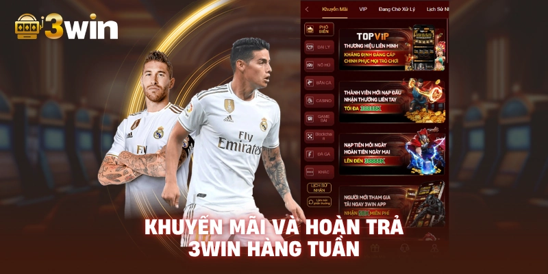 Khuyến mãi và hoàn trả 3WIN hàng tuần